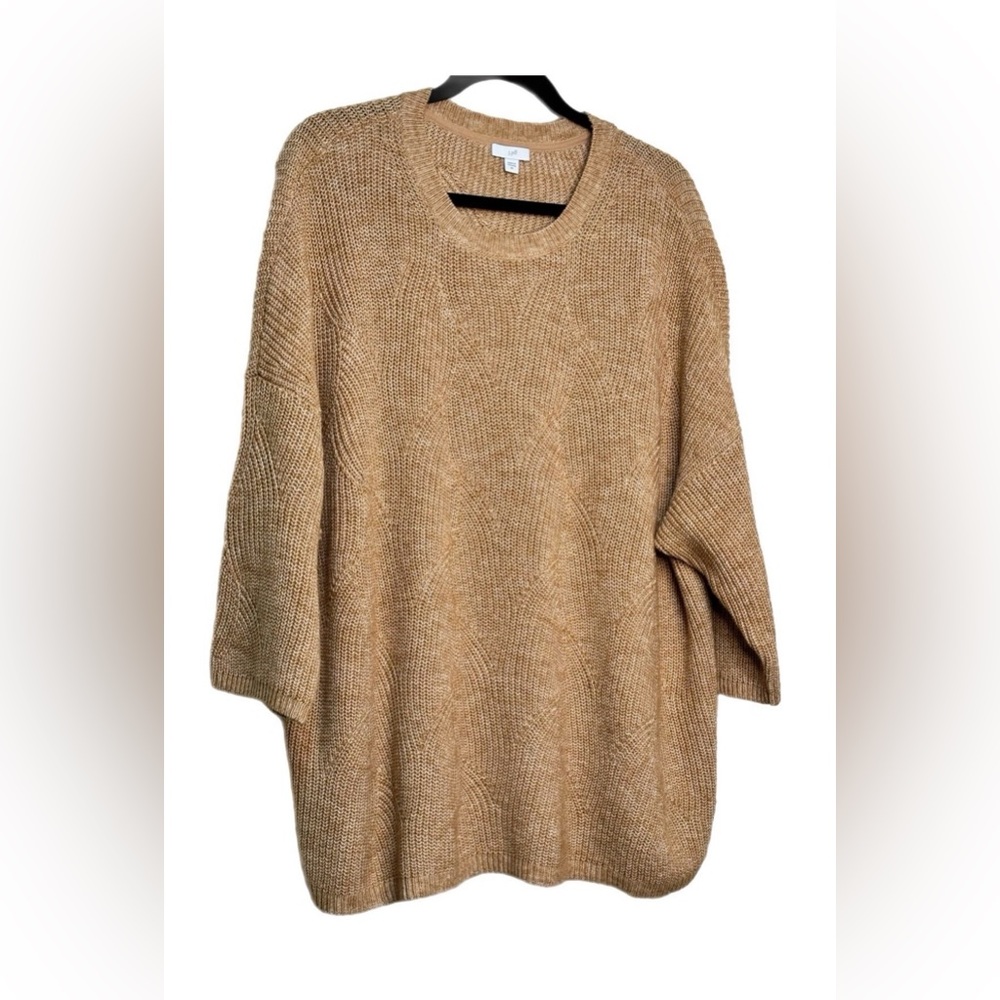 J Jill Cotton Blend Knit Pullover Sweater Relaxed Drop Shoulder Women's Size XL